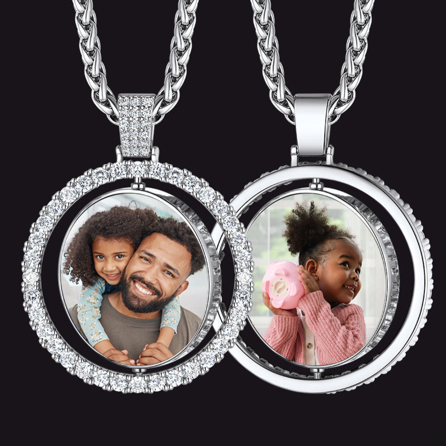 Personalized CZ Picture Necklace Memorial Gift