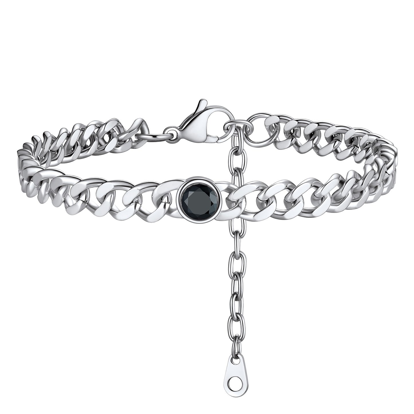 Cuban Link Birthstone Anklet Summer Beach Jewelry for Women