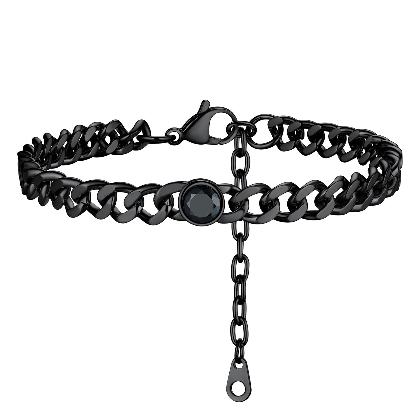 Cuban Link Birthstone Anklet Summer Beach Jewelry for Women