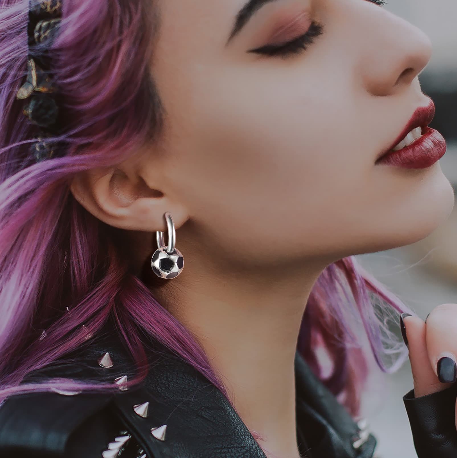 FaithHeart Unisex Trendy 3D Soccer Sport Dangle Earrings FaithHeart