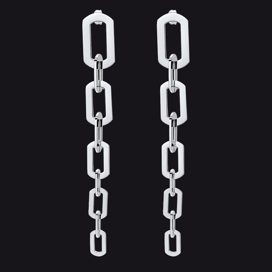 Steel Long Link Street Style Chain Earringsimg