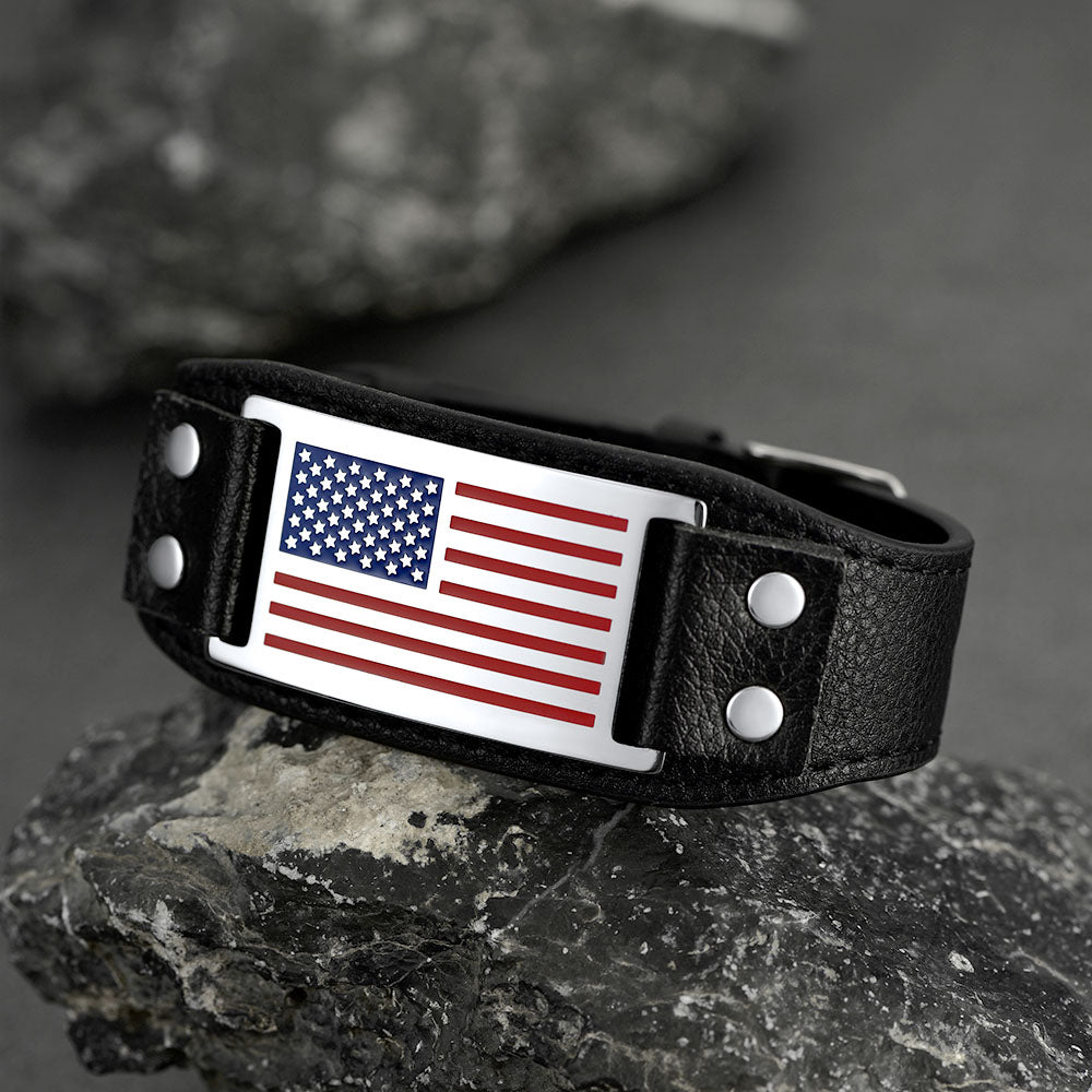 FaithHeart American Flag Bracelet Independence Day Patriot Jewelry FaithHeart