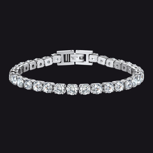 CZ Diamond Cut Tennis Chain Bracelet for Men Women, 3/5mm Widthimg
