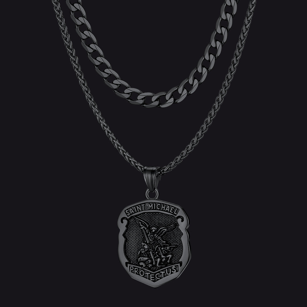 archangel michael pendant stainless steel