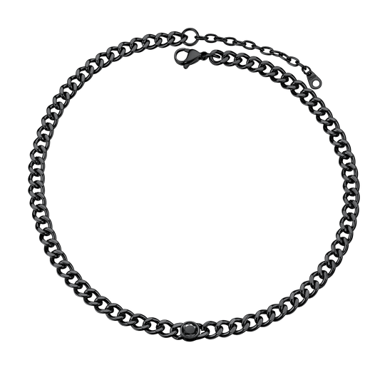 Cuban necklace in black stainless steelimg