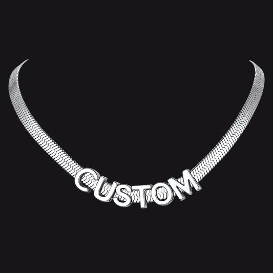 5MM personalized name choker chain necklace for menimg