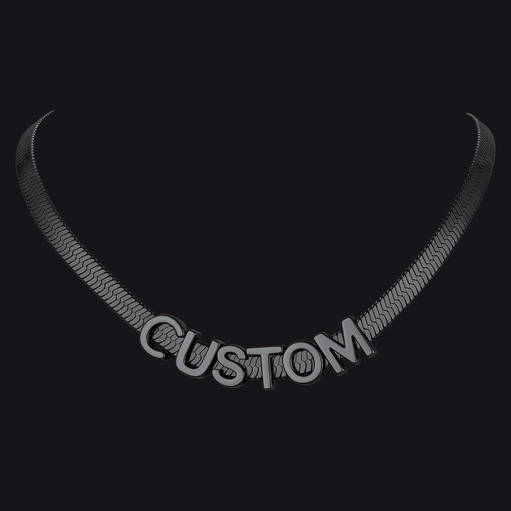 5MM personalized name choker chain necklace for men