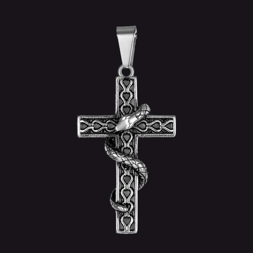 Snake Cross Pendant FaithHeart Jewelry