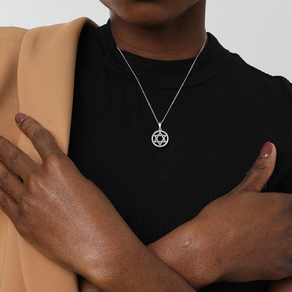 FaithHeart Jewish Star of David Stainless Steel Pendant Necklace FaithHeart Jewelry