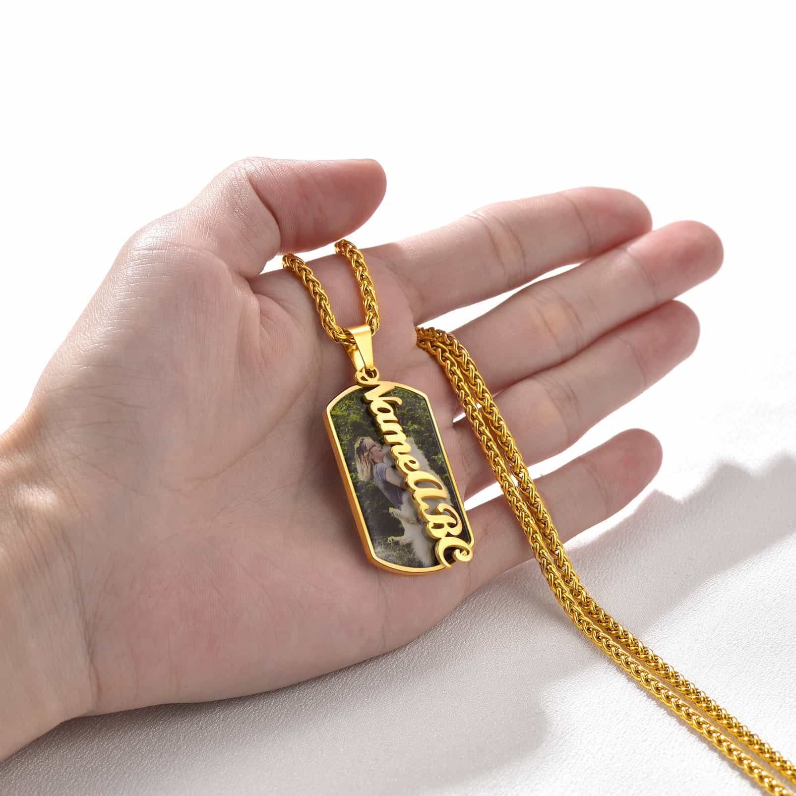 FaithHeart Military Dog Tags With Picture Name Custom Memorial Necklace FaithHeart