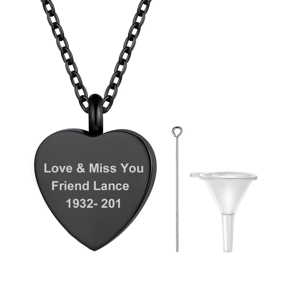 Customized Heart Urn Necklace for Ashes Cremation Jewelry