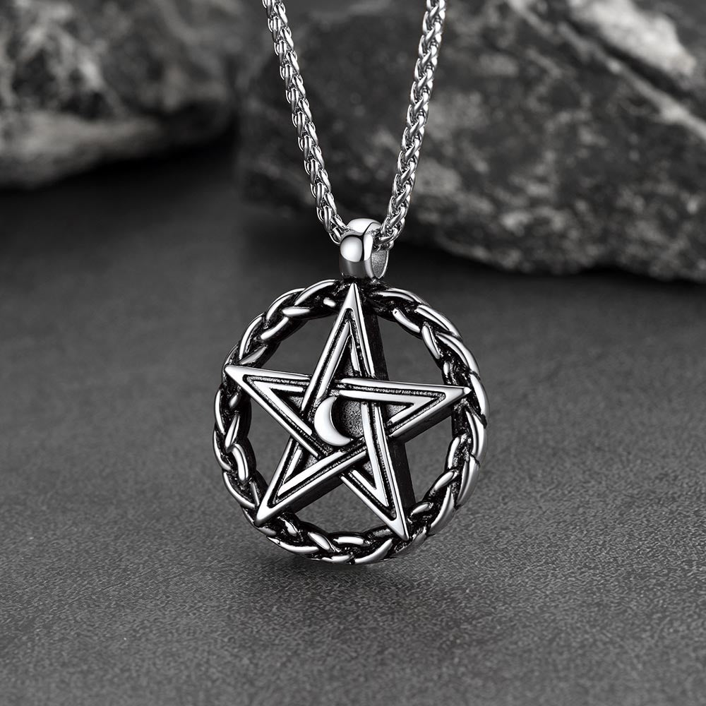 FaithHeart Vintage Pentagram Necklace Witch Necklace for Men FaithHeart