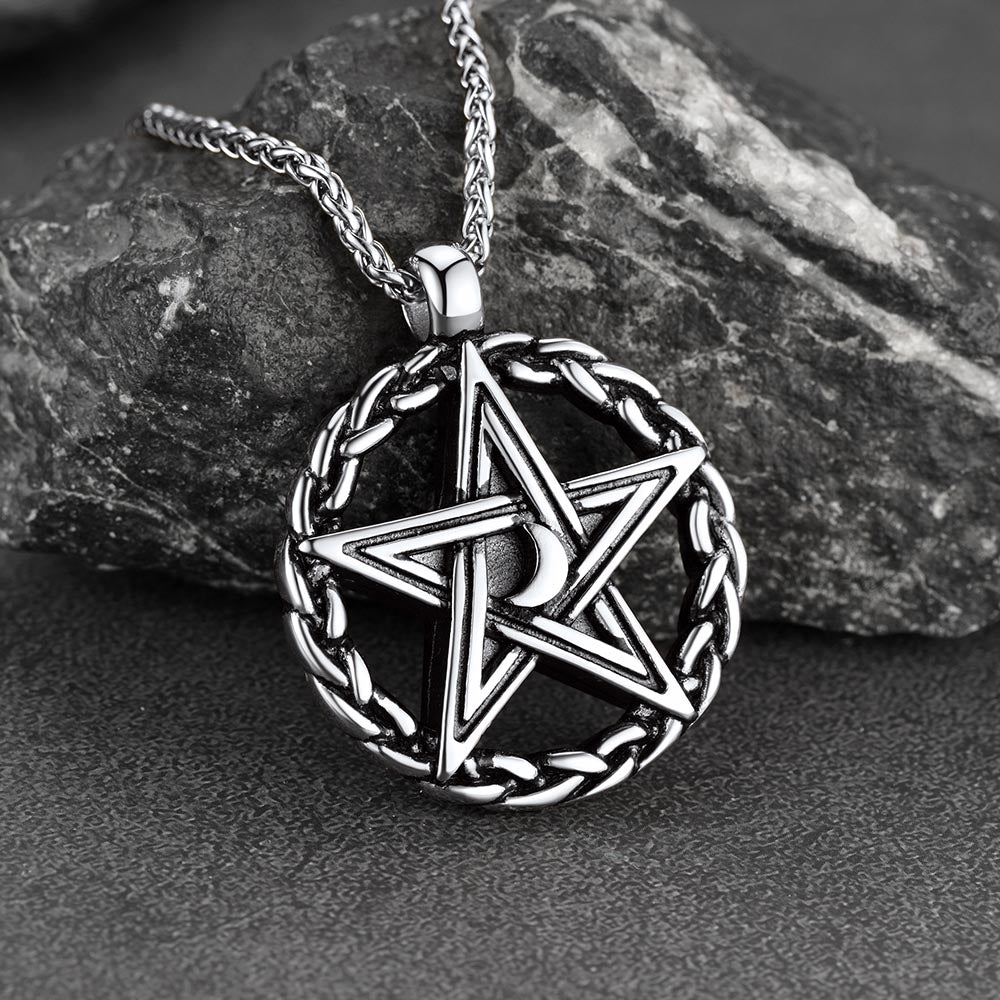 FaithHeart Vintage Pentagram Necklace Witch Necklace for Men FaithHeart