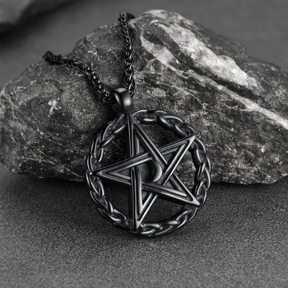 FaithHeart Vintage Pentagram Necklace Witch Necklace for Men FaithHeart
