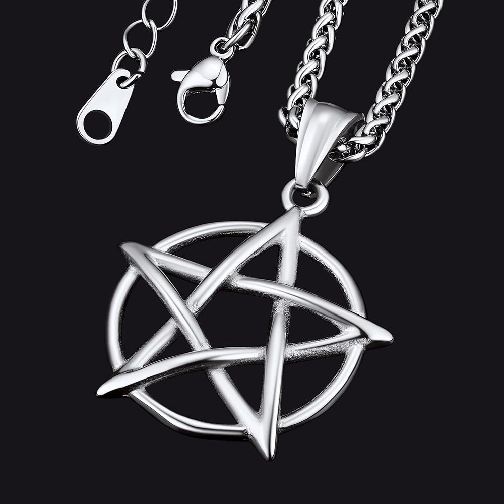 FaithHeart Tetragrammaton Pentagram Necklace for Men FaithHeart