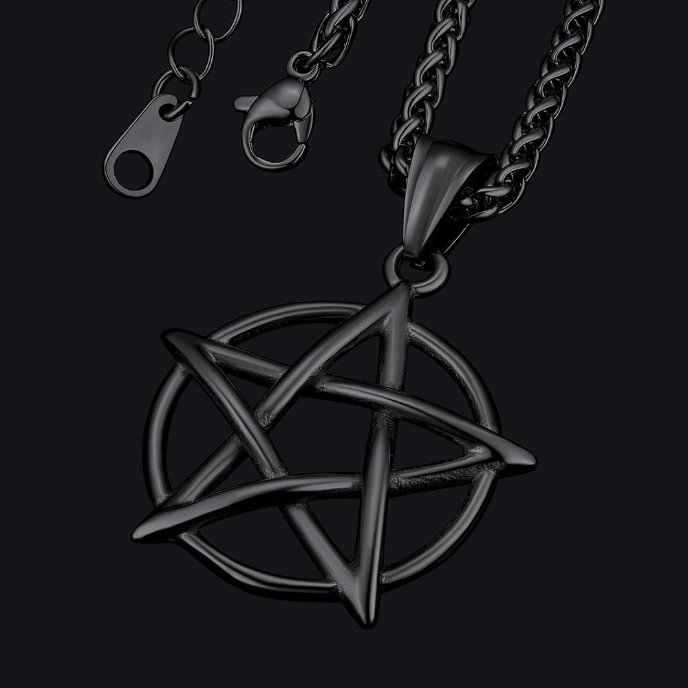 FaithHeart Tetragrammaton Pentagram Necklace for Men FaithHeart