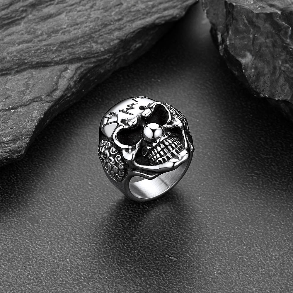 FaithHeart Gothic Joker Clown Skull Ring for Men FaithHeart