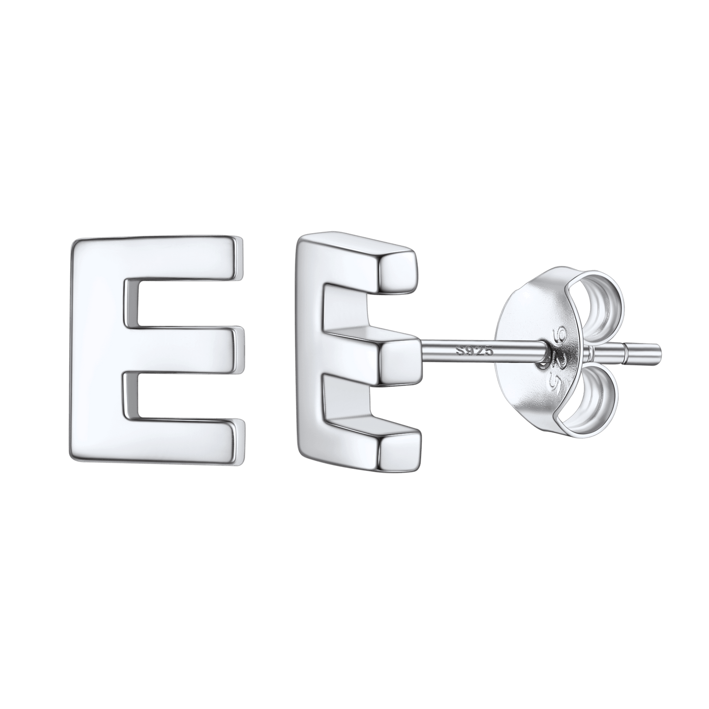 Sterling Silver Tiny Initial Letter Earrings Alphabet Studs for Women Girls Men