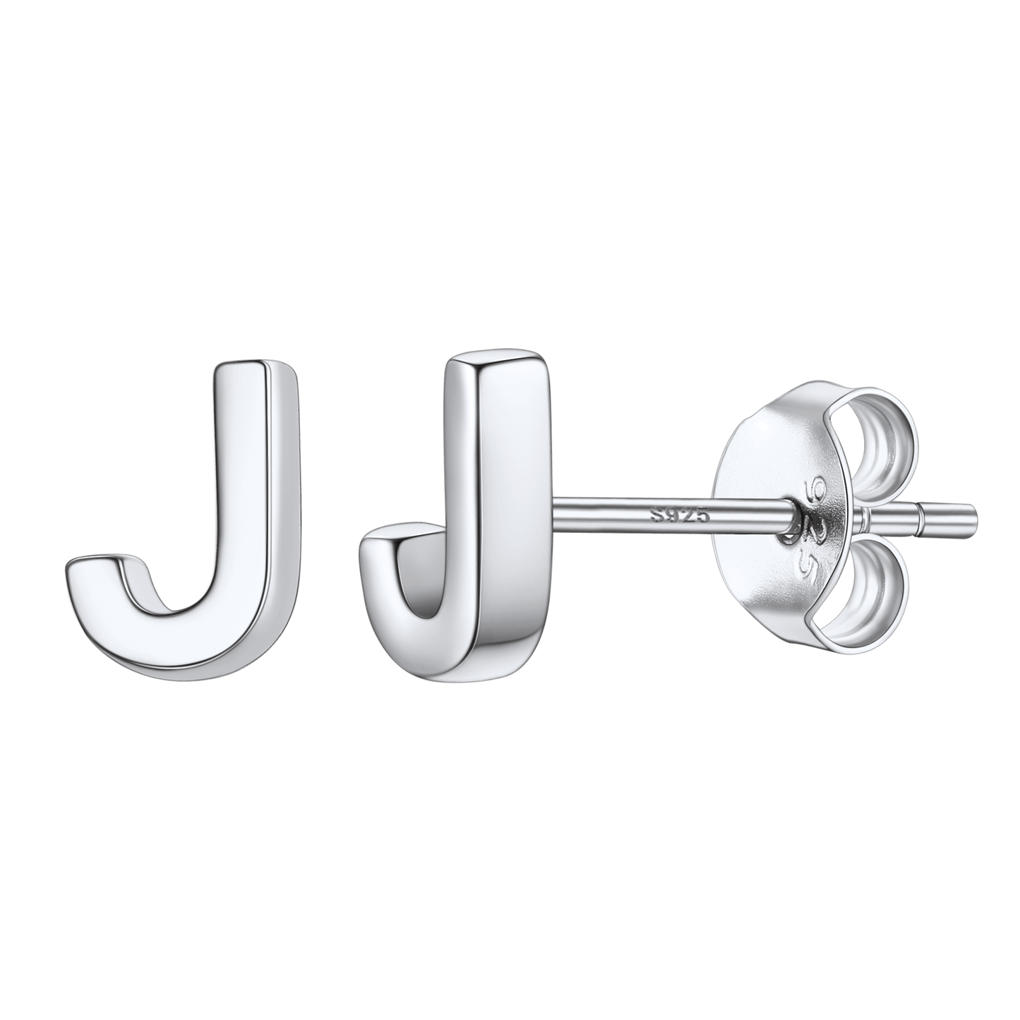 Sterling Silver Tiny Initial Letter Earrings Alphabet Studs for Women Girls Men