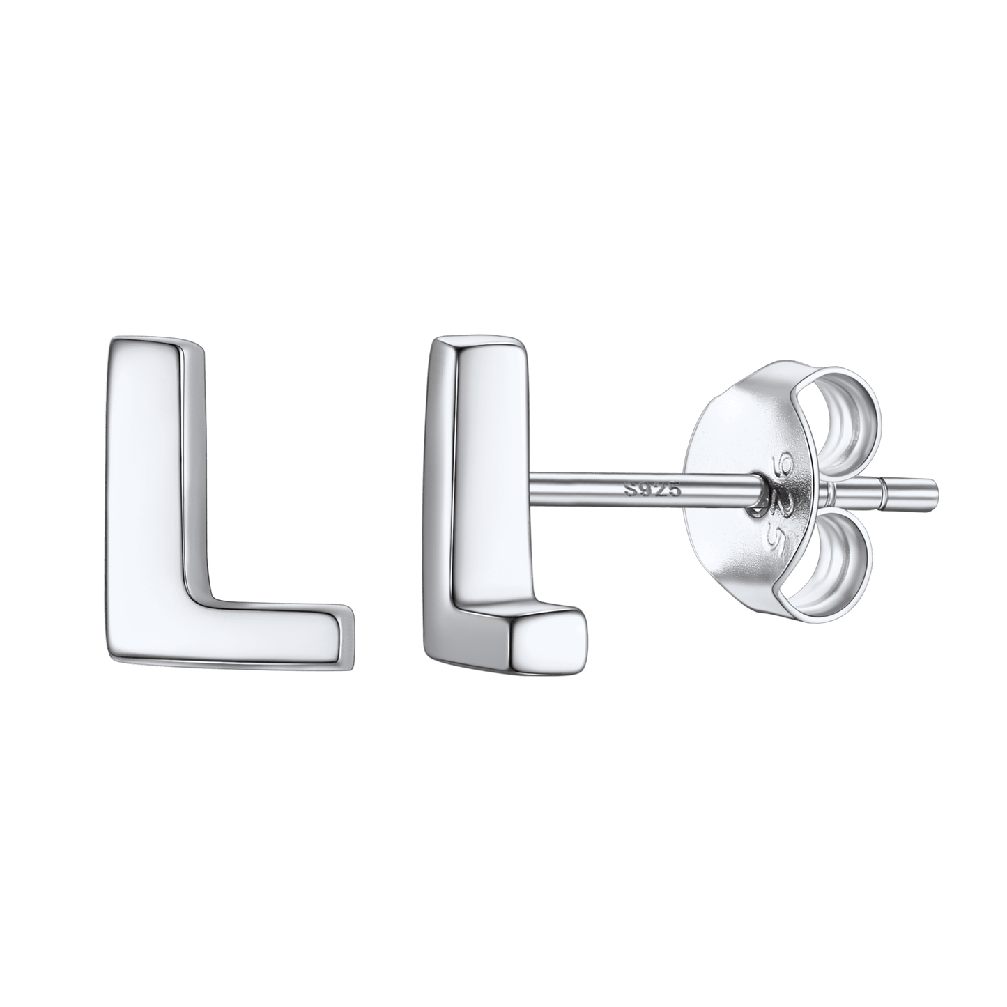 Sterling Silver Tiny Initial Letter Earrings Alphabet Studs for Women Girls Men