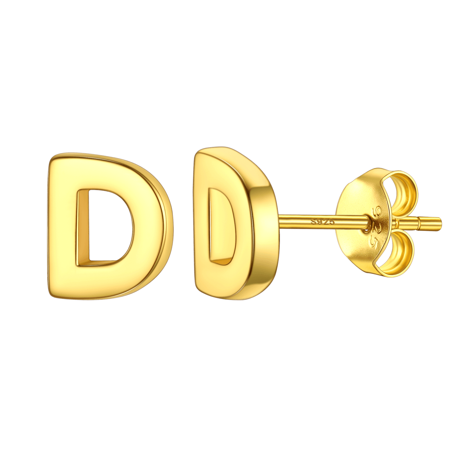 Sterling Silver Tiny Initial Letter Earrings Alphabet Studs for Women Girls Men