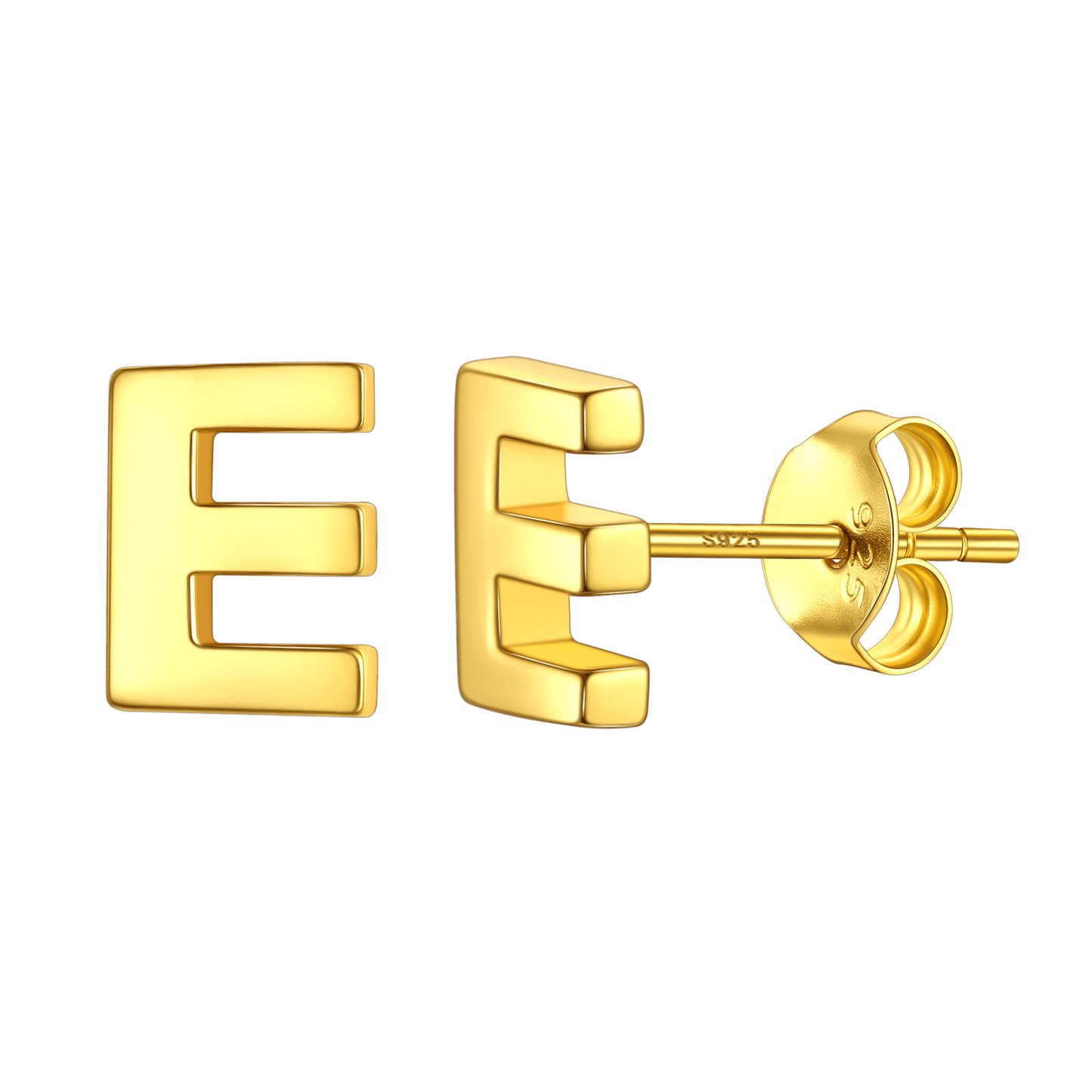 Sterling Silver Tiny Initial Letter Earrings Alphabet Studs for Women Girls Men