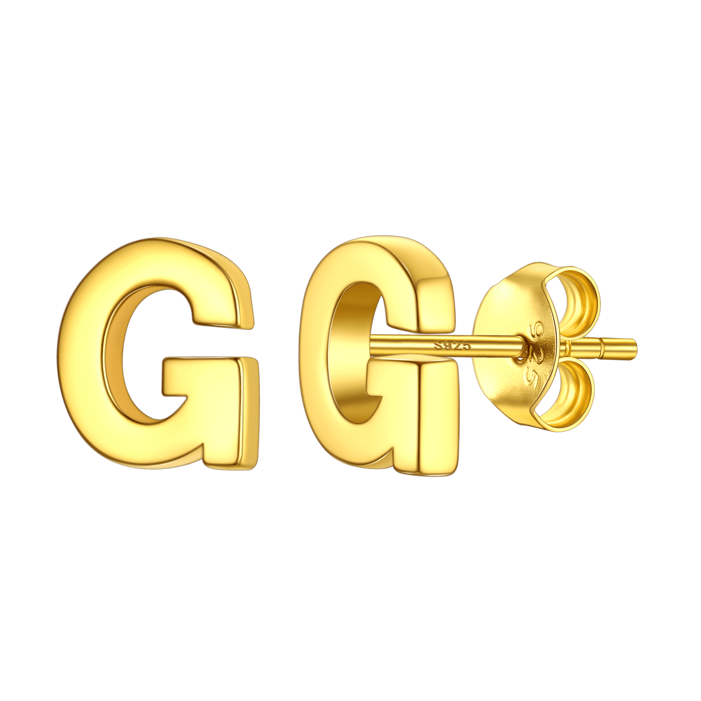Sterling Silver Tiny Initial Letter Earrings Alphabet Studs for Women Girls Men