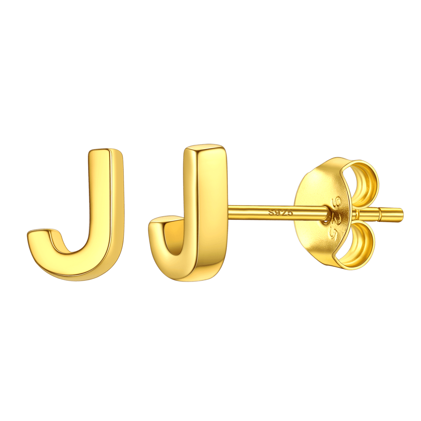 Sterling Silver Tiny Initial Letter Earrings Alphabet Studs for Women Girls Men