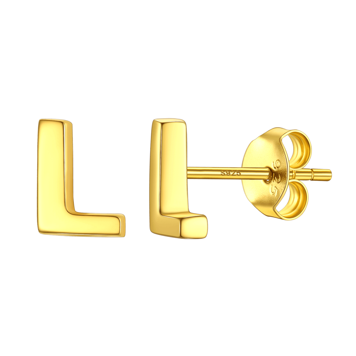 Sterling Silver Tiny Initial Letter Earrings Alphabet Studs for Women Girls Men