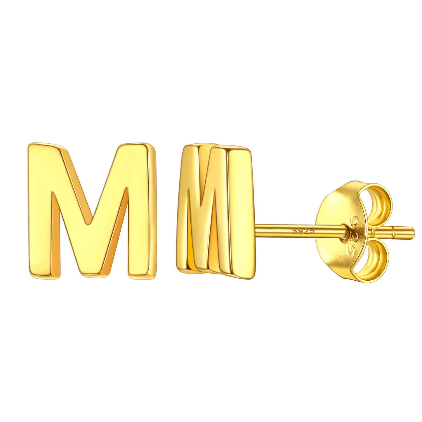 Sterling Silver Tiny Initial Letter Earrings Alphabet Studs for Women Girls Men