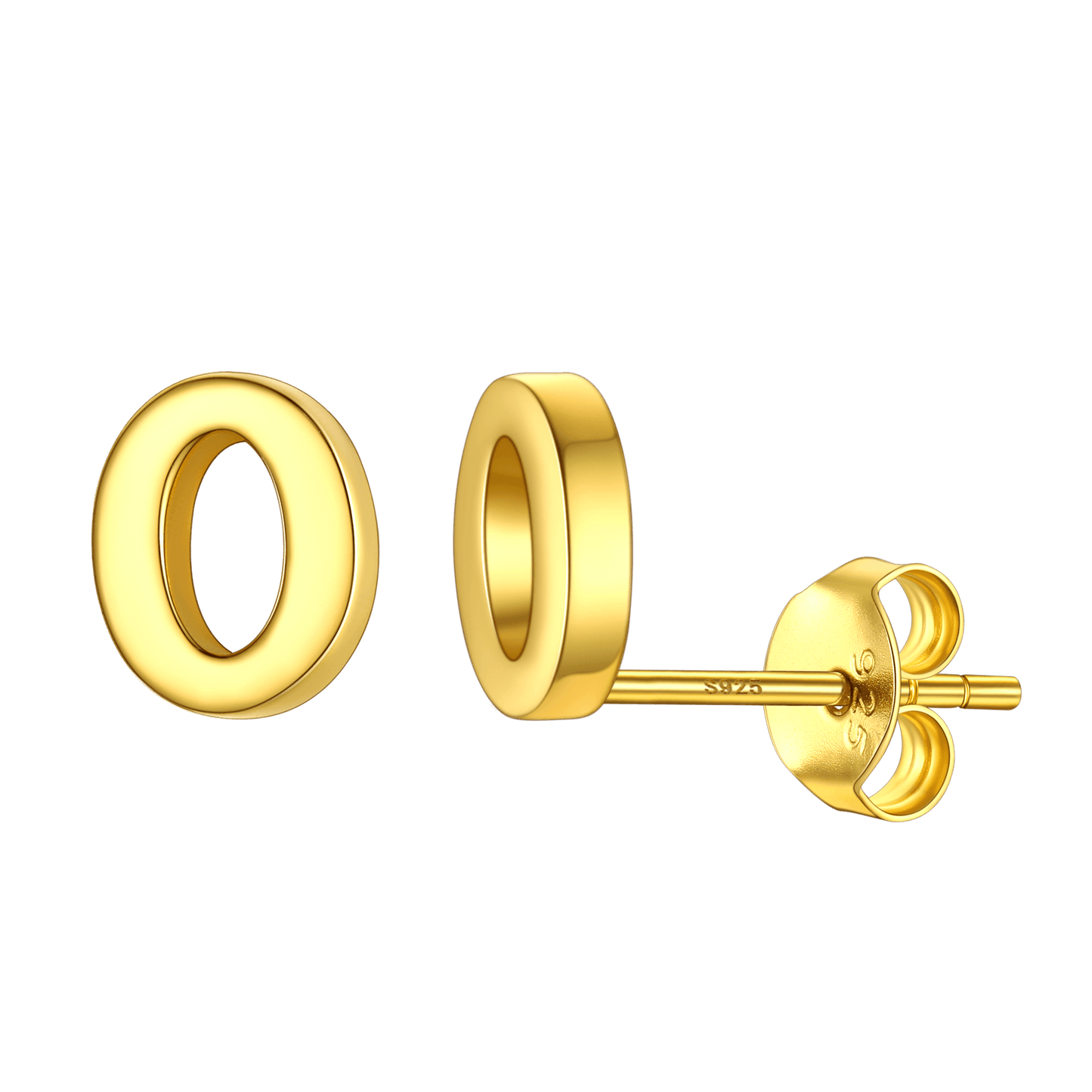 Sterling Silver Tiny Initial Letter Earrings Alphabet Studs for Women Girls Men