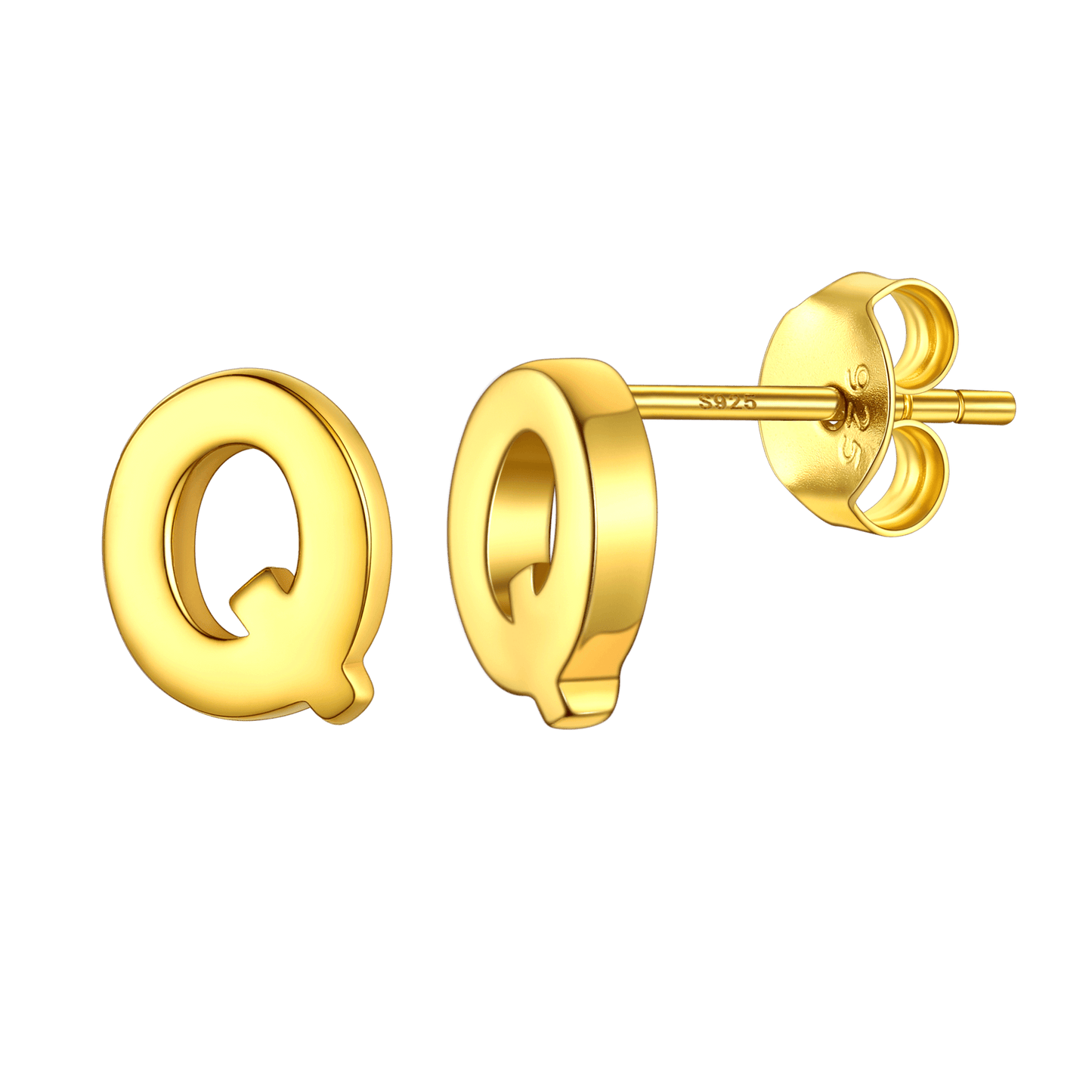 Sterling Silver Tiny Initial Letter Earrings Alphabet Studs for Women Girls Men
