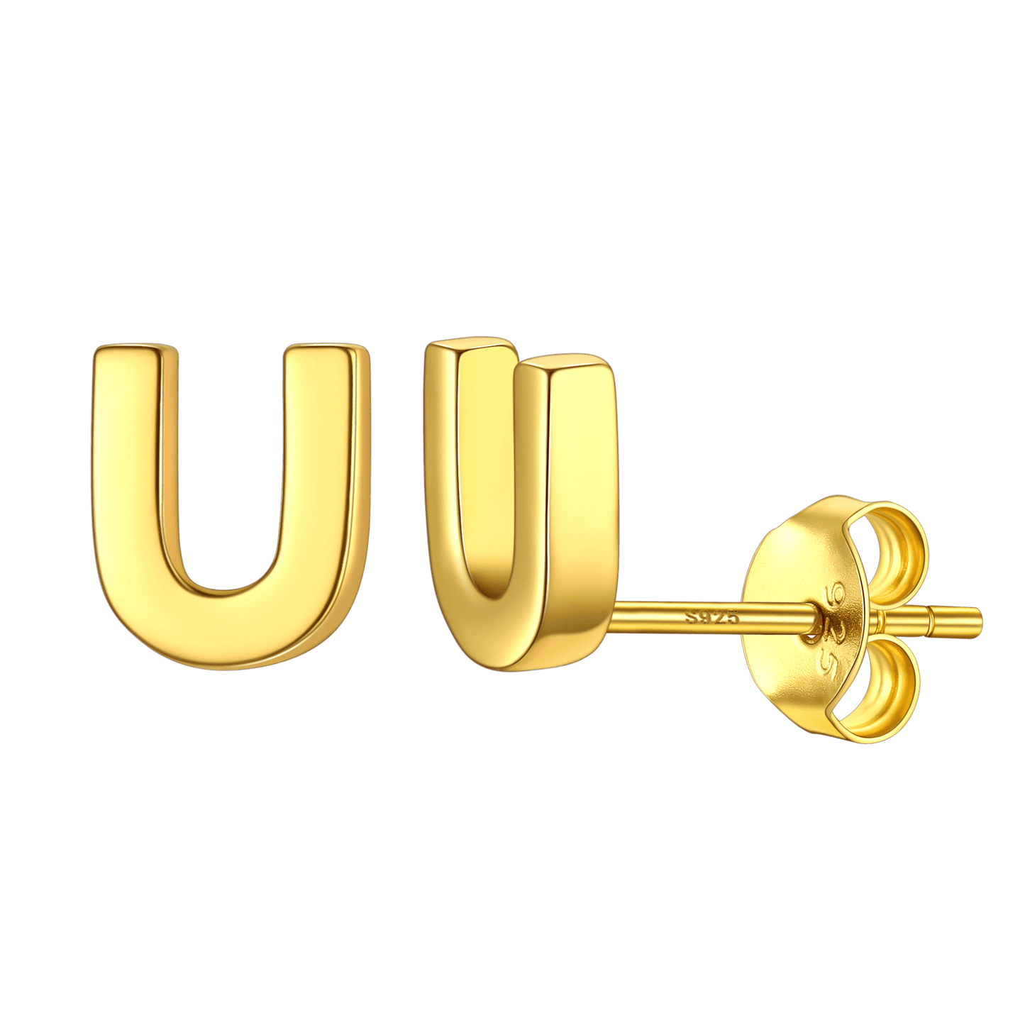 Sterling Silver Tiny Initial Letter Earrings Alphabet Studs for Women Girls Men