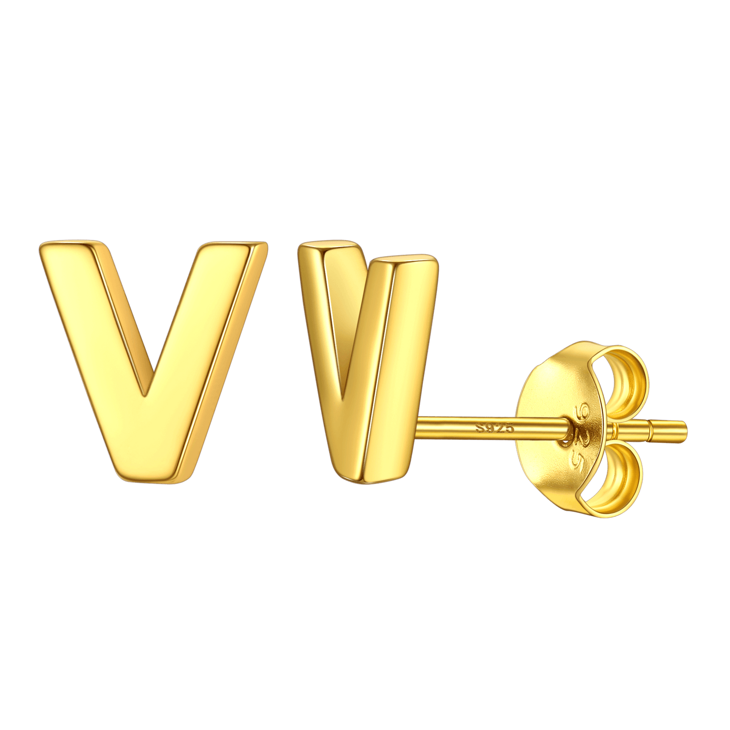 Sterling Silver Tiny Initial Letter Earrings Alphabet Studs for Women Girls Men