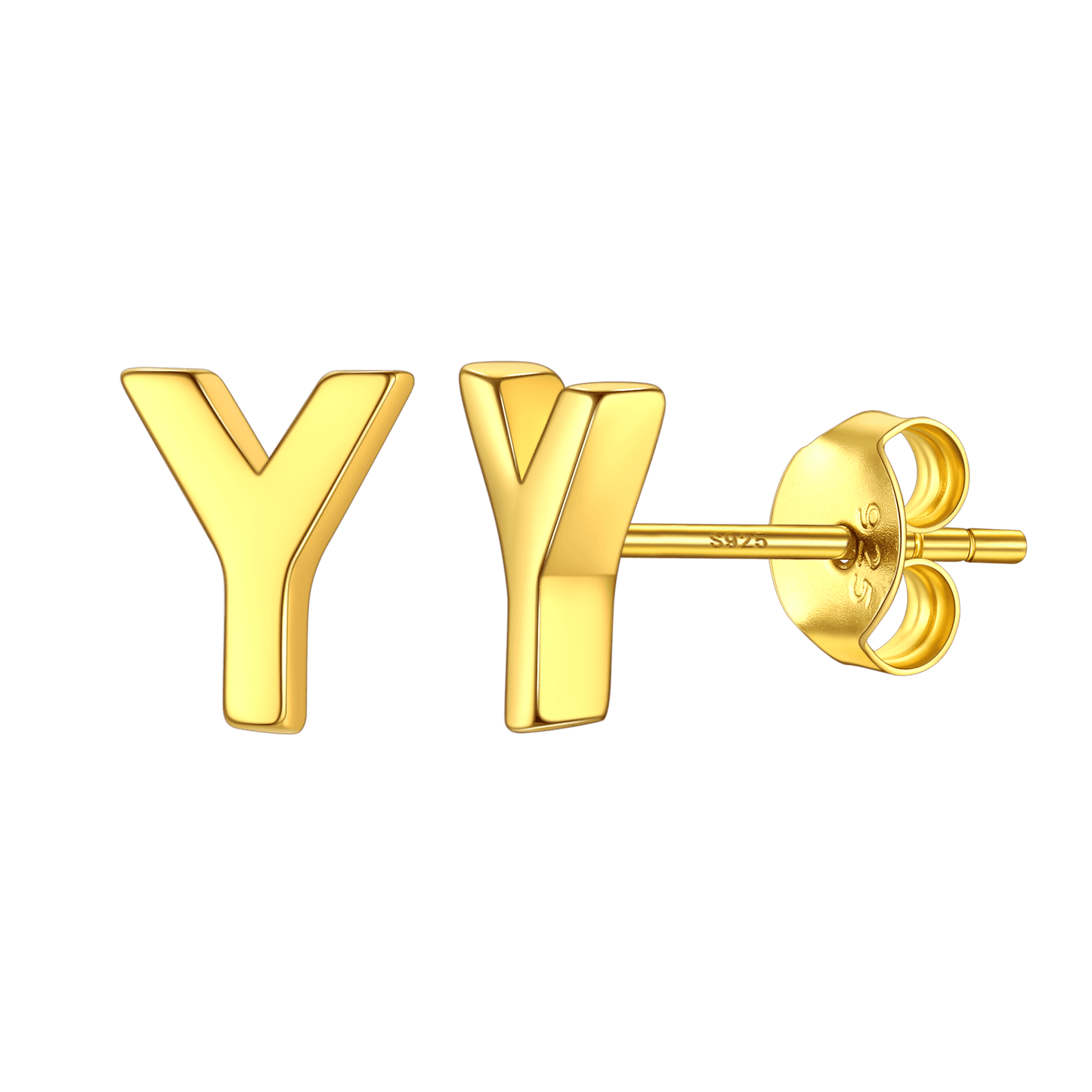 Sterling Silver Tiny Initial Letter Earrings Alphabet Studs for Women Girls Men