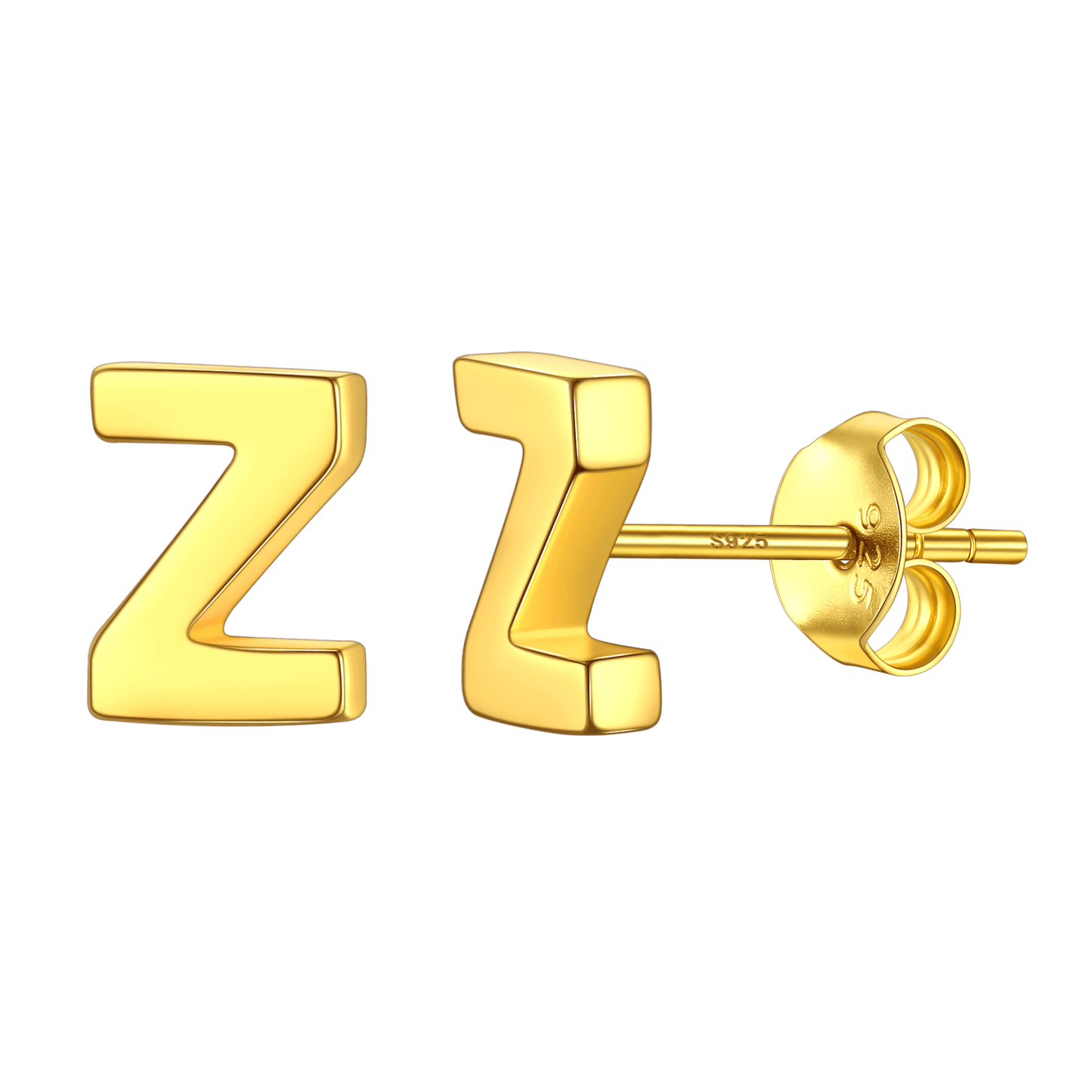 Sterling Silver Tiny Initial Letter Earrings Alphabet Studs for Women Girls Men