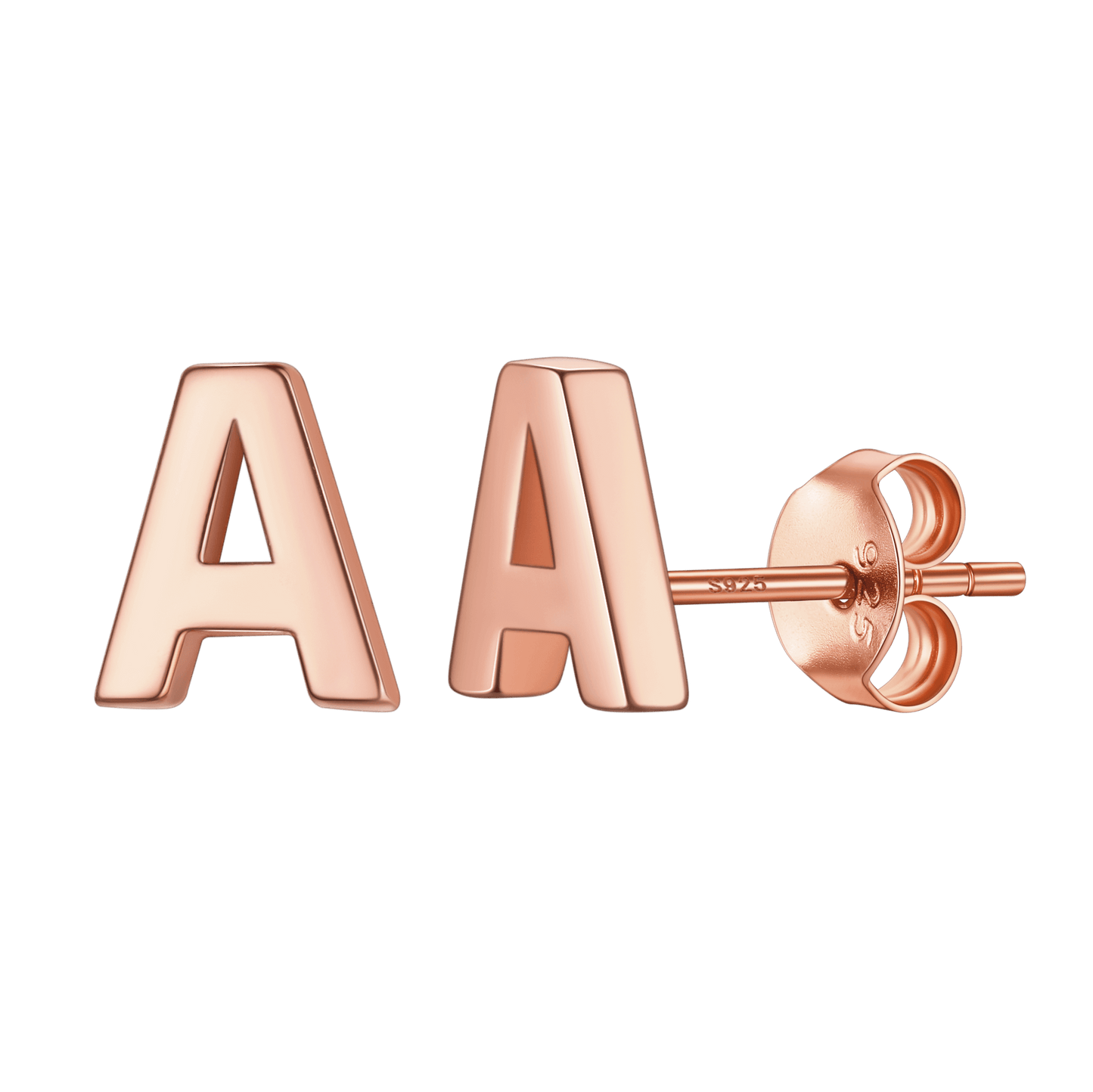 Sterling Silver Tiny Initial Letter Earrings Alphabet Studs for Women Girls Men