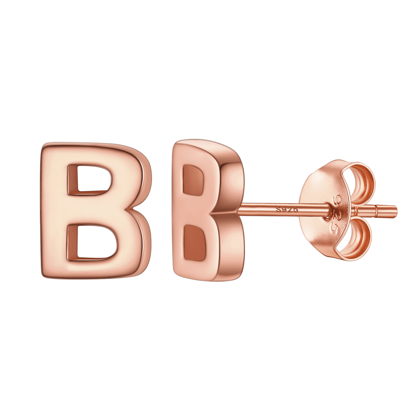 Sterling Silver Tiny Initial Letter Earrings Alphabet Studs for Women Girls Men