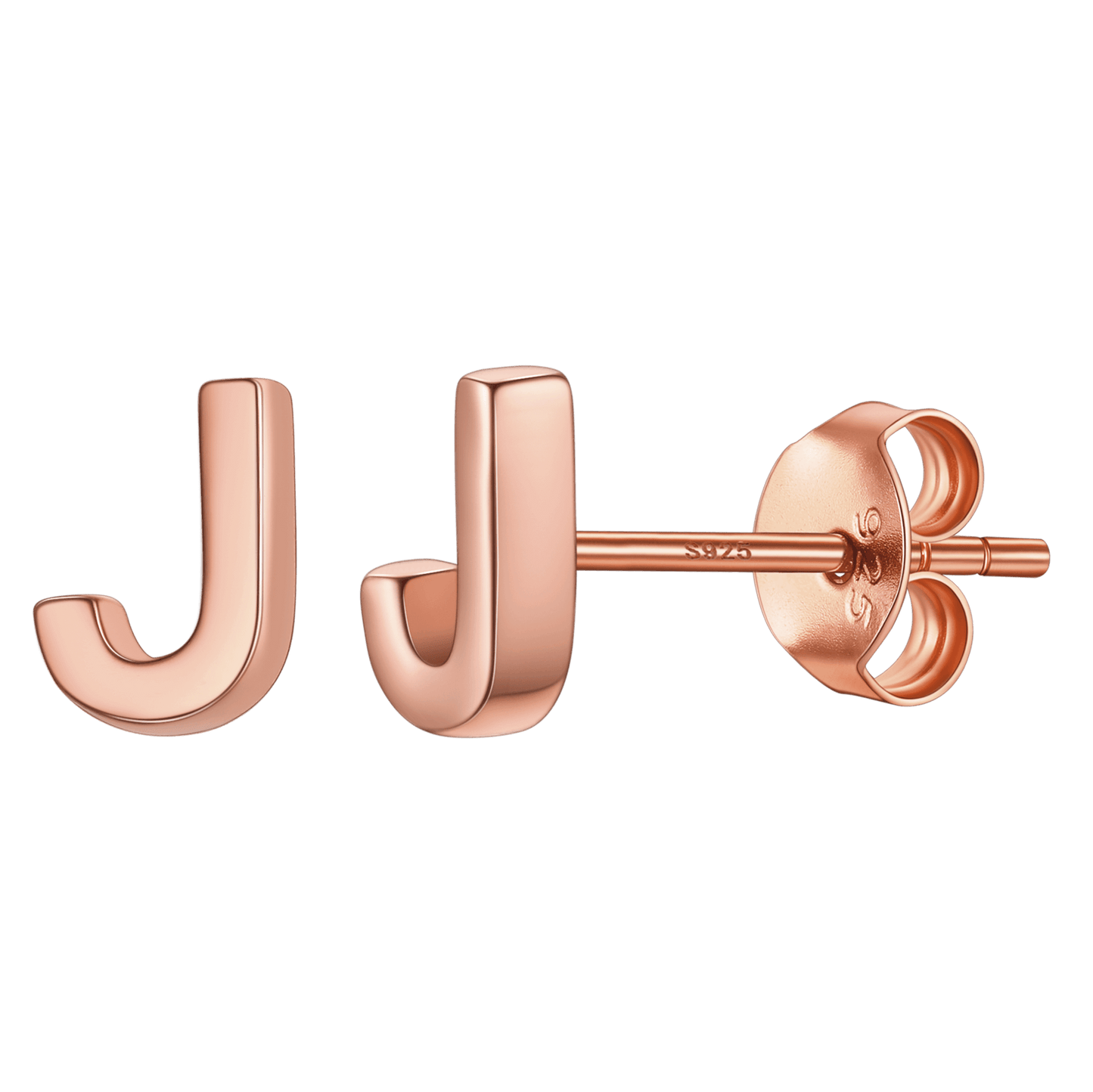 Sterling Silver Tiny Initial Letter Earrings Alphabet Studs for Women Girls Men