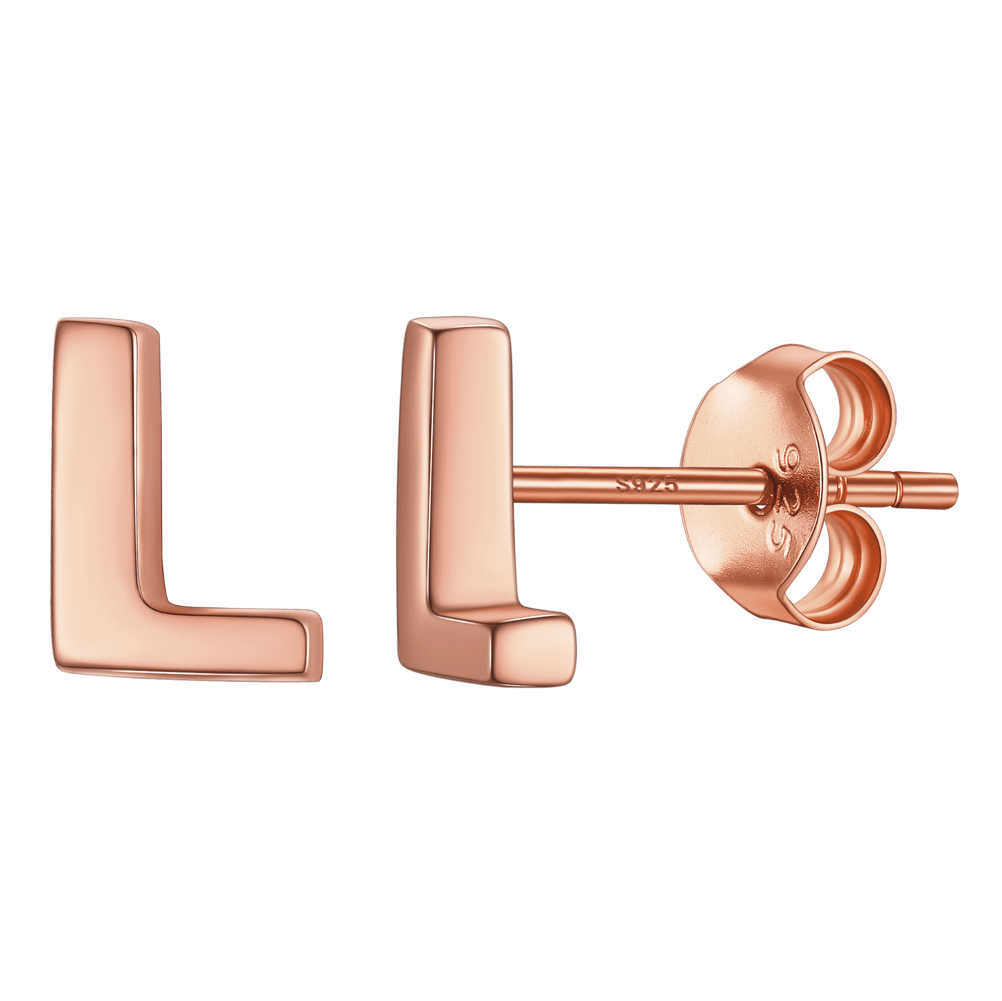 Sterling Silver Tiny Initial Letter Earrings Alphabet Studs for Women Girls Men
