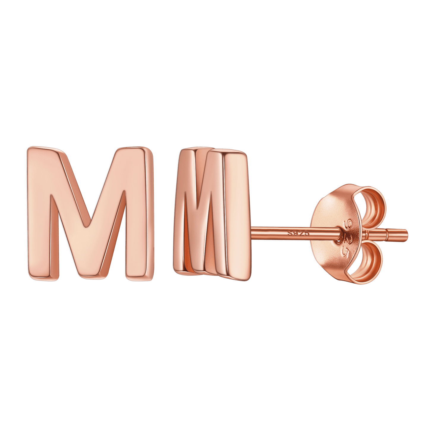 Sterling Silver Tiny Initial Letter Earrings Alphabet Studs for Women Girls Men