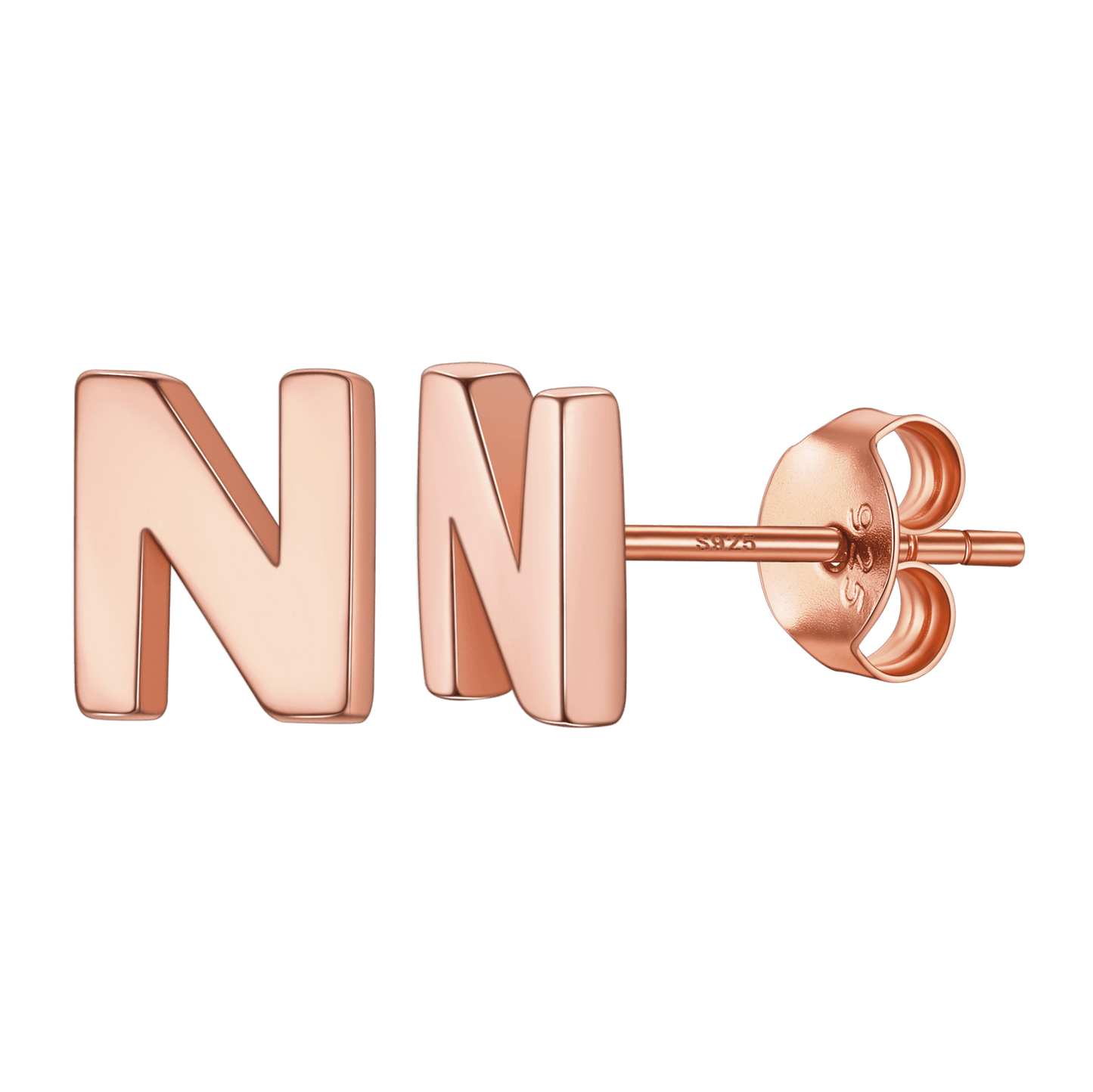 Sterling Silver Tiny Initial Letter Earrings Alphabet Studs for Women Girls Men