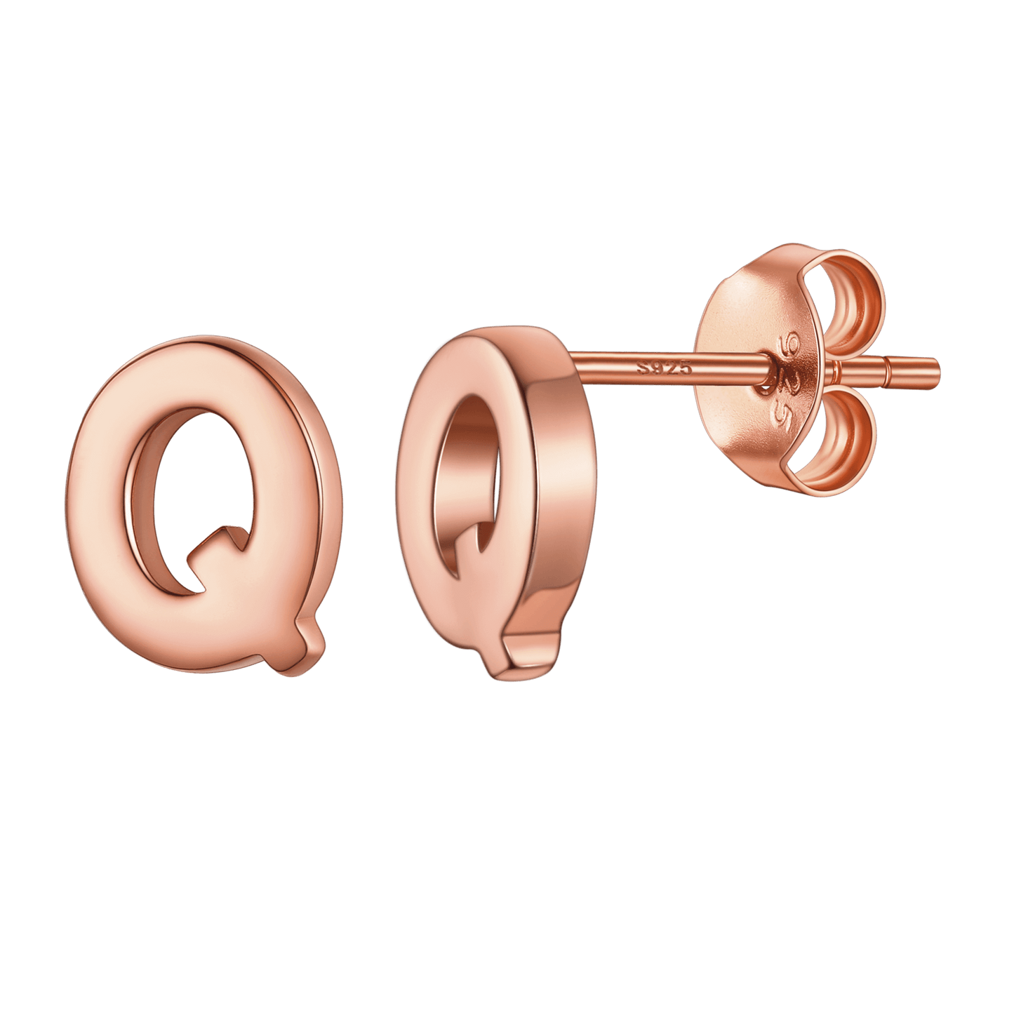 Sterling Silver Tiny Initial Letter Earrings Alphabet Studs for Women Girls Men