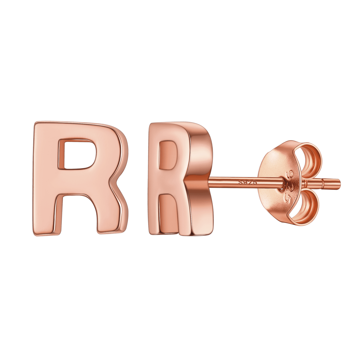 Sterling Silver Tiny Initial Letter Earrings Alphabet Studs for Women Girls Men