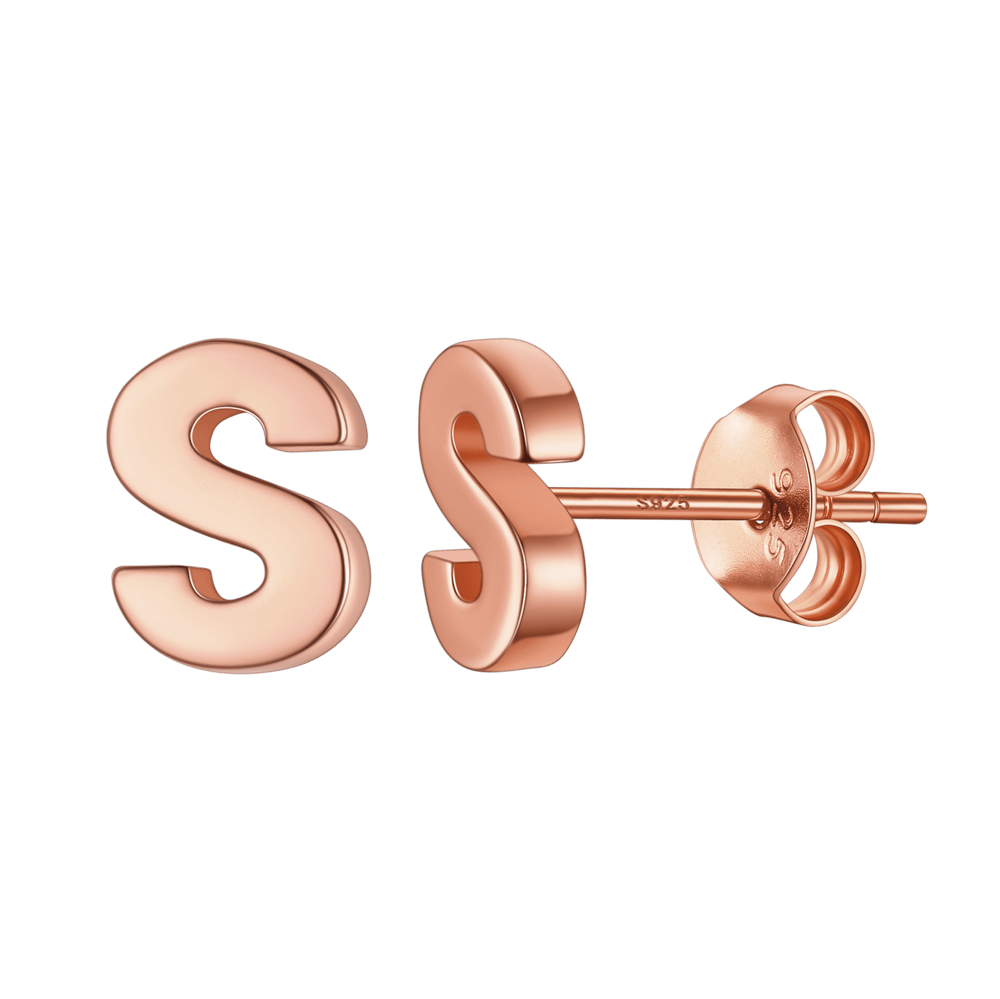 Sterling Silver Tiny Initial Letter Earrings Alphabet Studs for Women Girls Men