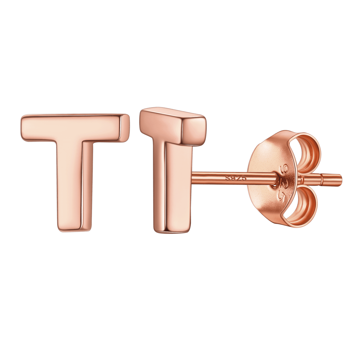 Sterling Silver Tiny Initial Letter Earrings Alphabet Studs for Women Girls Men