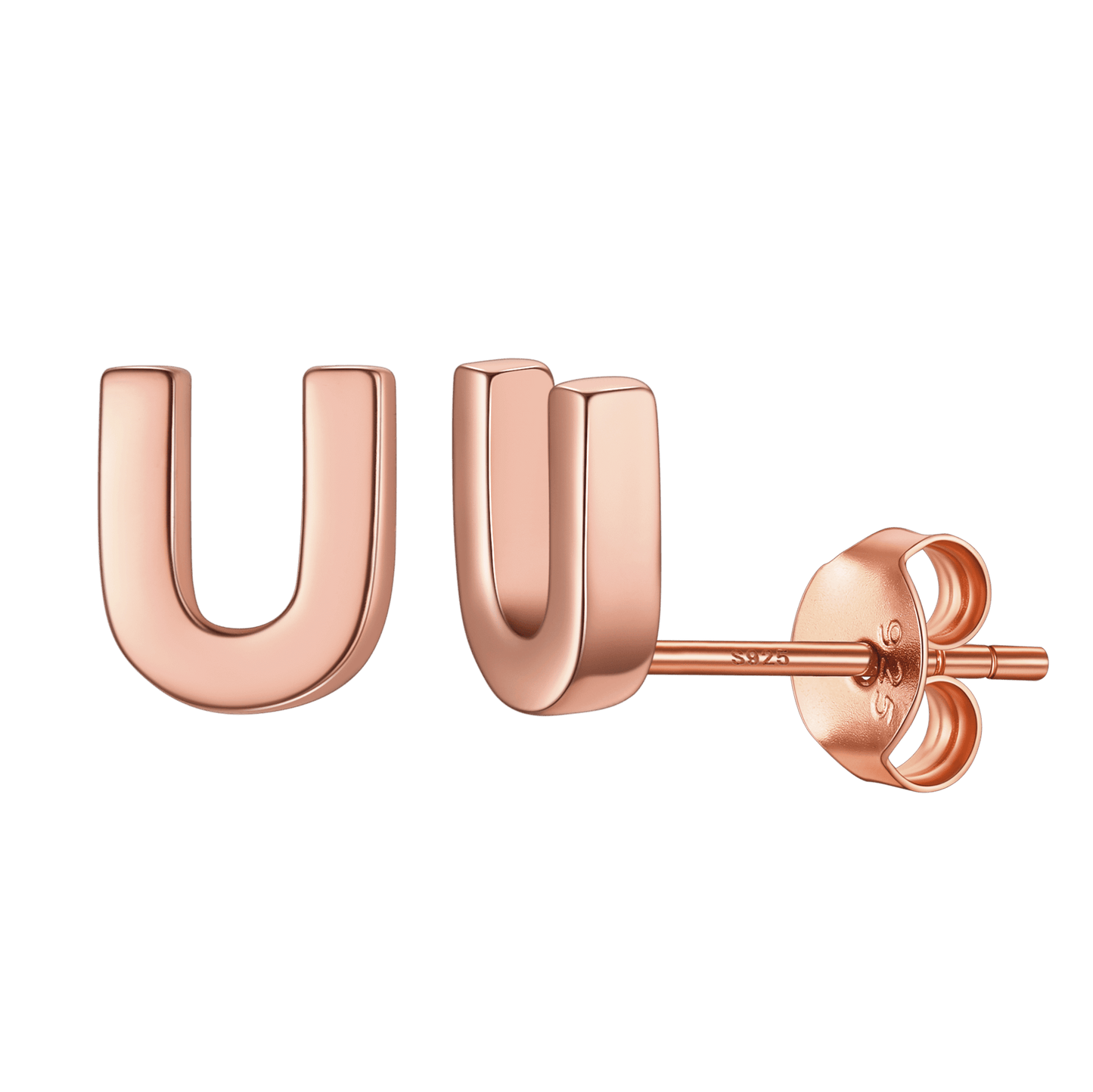 Sterling Silver Tiny Initial Letter Earrings Alphabet Studs for Women Girls Men