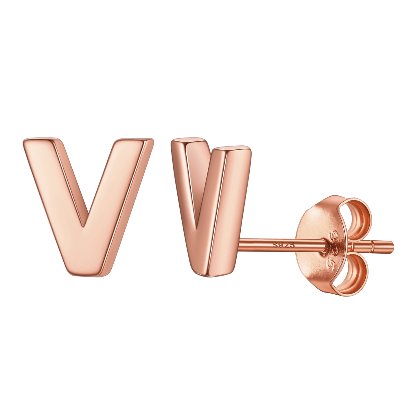 Sterling Silver Tiny Initial Letter Earrings Alphabet Studs for Women Girls Men