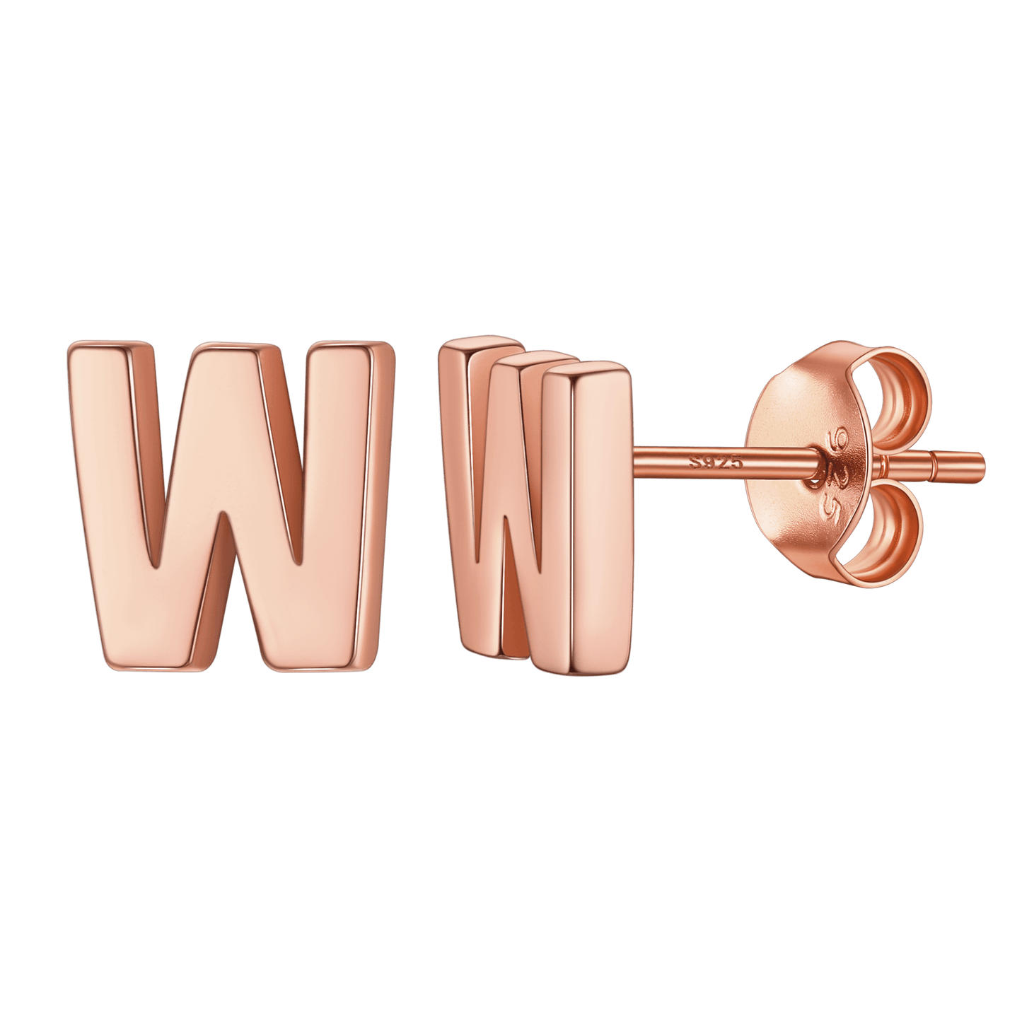 Sterling Silver Tiny Initial Letter Earrings Alphabet Studs for Women Girls Men