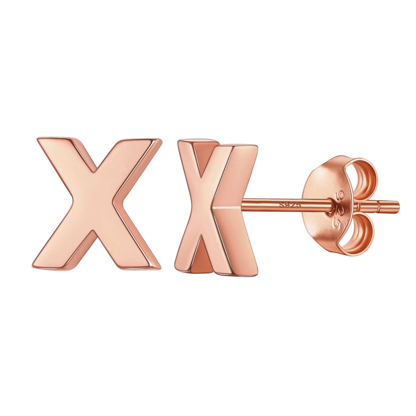 Sterling Silver Tiny Initial Letter Earrings Alphabet Studs for Women Girls Men
